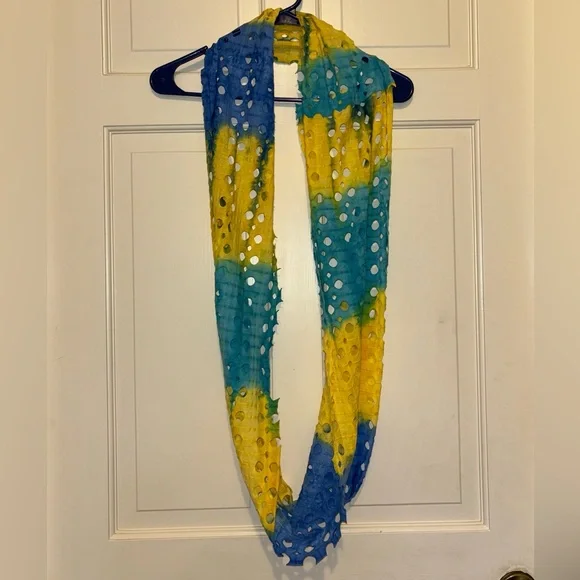 Bkue yellow infinity scarf holy gradient cute party travel winter sexy warm cute - Picture 4 of 4